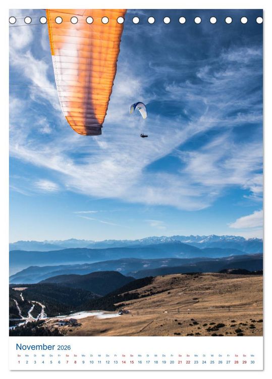 Produktbild: Paragliding - von gr&uuml;nen Wiesen zu schroffen Gletschen (Tischkalender 2026 DIN A5 hoch), CALVENDO Monatskalender