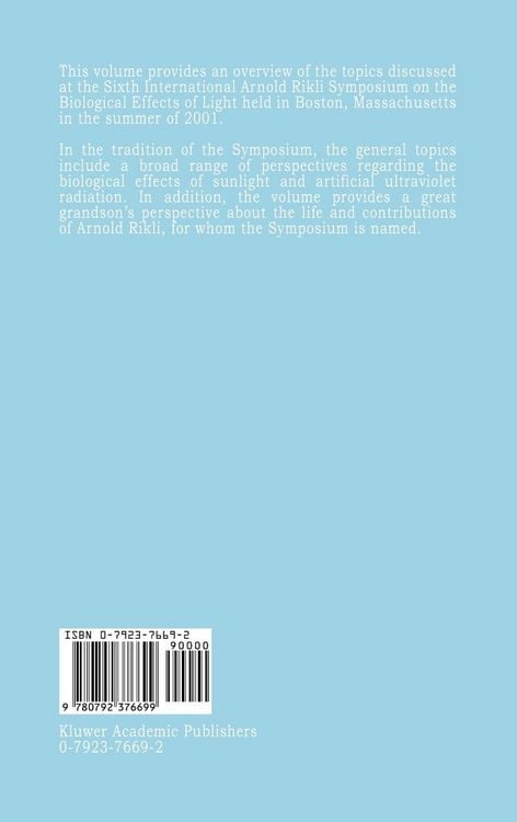 Produktbild: Biologic Effects of Light 2001