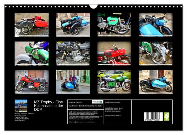 Produktbild: MZ Trophy - Eine Kultmaschine der DDR (Wandkalender 2026 DIN A3 quer), CALVENDO Monatskalender