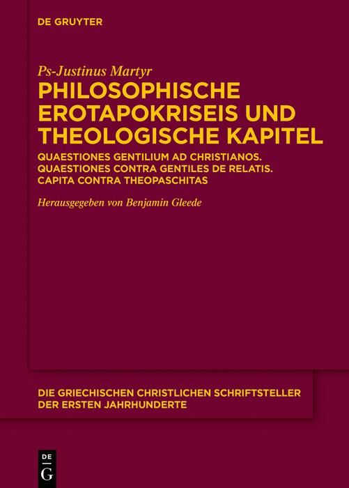 Produktbild: Philosophische Erotapokriseis und theologische Kapitel