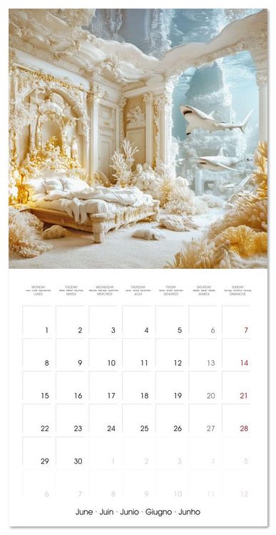 Produktbild: Animals in unreal rooms - Dreamlike Illusions (Wall Calendar 2026 12 &times; 12 Inch) CALVENDO 12 Month Wall Calendar