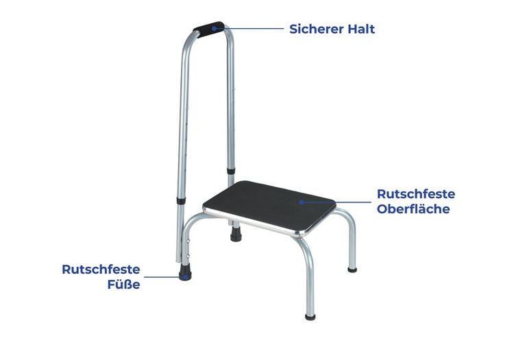 Produktbild: Sicherheits-Tritt Mod. Secura, Sicherheitsschemel mit Haltegriff