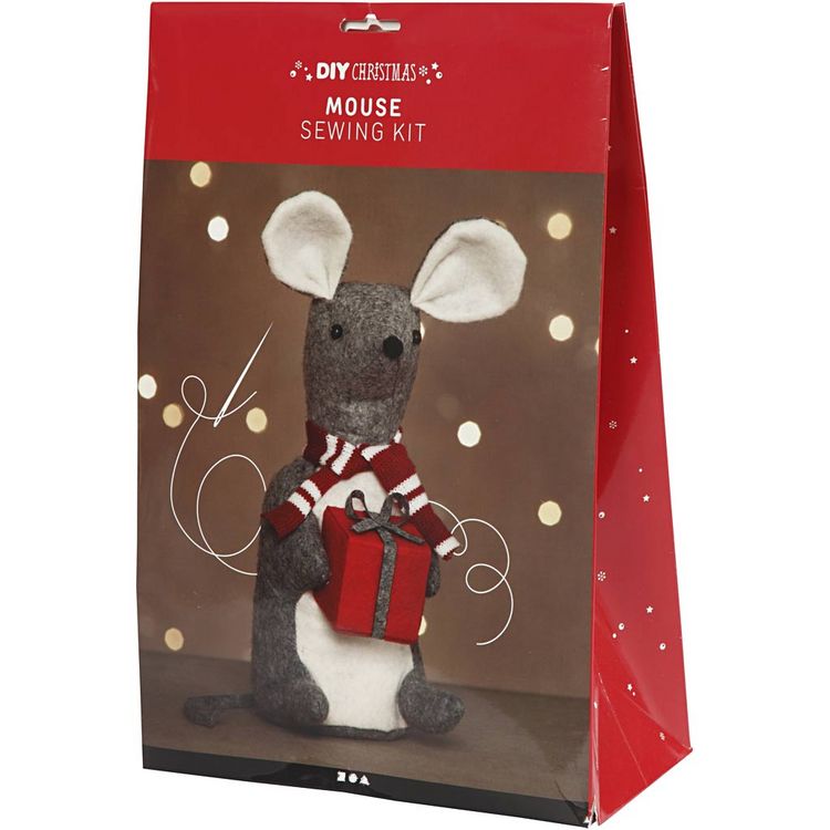 Produktbild: Creativ Company DIY Sets Filz & Fleece Weihnachtsmaus, H 30 cm, 1 Stk