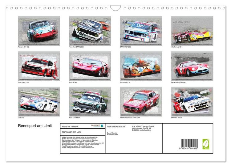 Produktbild: Rennsport am Limit (Wandkalender 2026 DIN A3 quer), CALVENDO Monatskalender