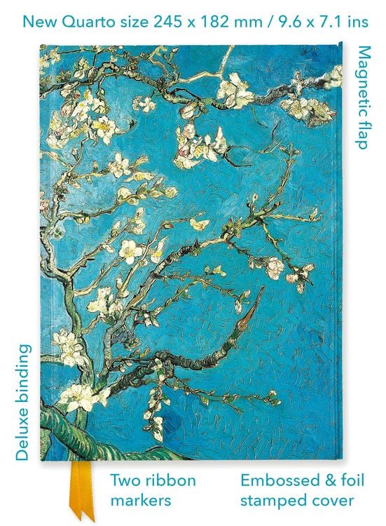 Produktbild: Premium Notizbuch Quartformat: Vincent van Gogh, Mandelbaum in Bl&uuml;te