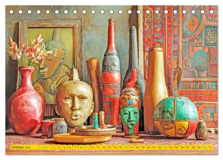 Produktbild: Afrikanische Stillleben - Der afrikanischen Kunst nachempfunden (Tischkalender 2027 DIN A5 quer), CALVENDO Monatskalender