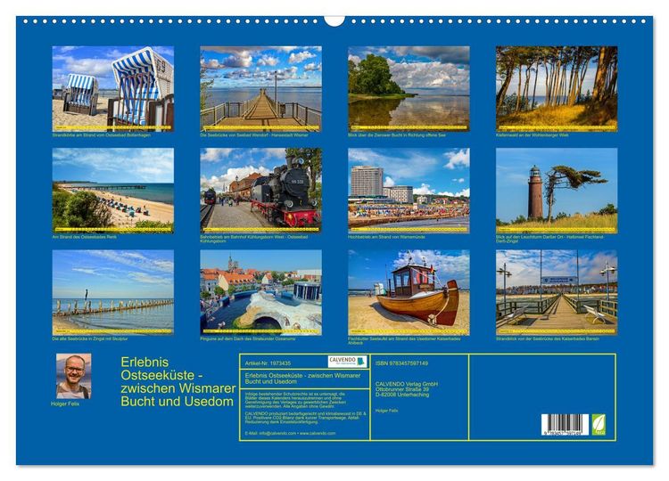 Produktbild: Erlebnis Ostseek&uuml;ste - zwischen Wismarer Bucht und Usedom (Wandkalender 2026 DIN A2 quer), CALVENDO Monatskalender