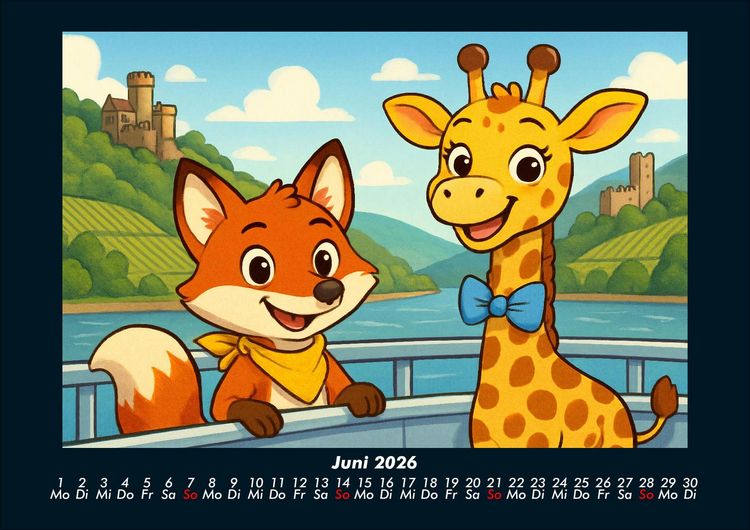Produktbild: Finn & Nala - Reise durch Deutschland 2026 Fotokalender DIN A4