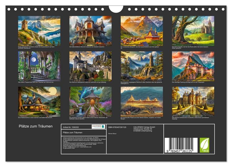 Produktbild: Pl&auml;tze zum Tr&auml;umen (Wandkalender 2026 DIN A4 quer), CALVENDO Monatskalender