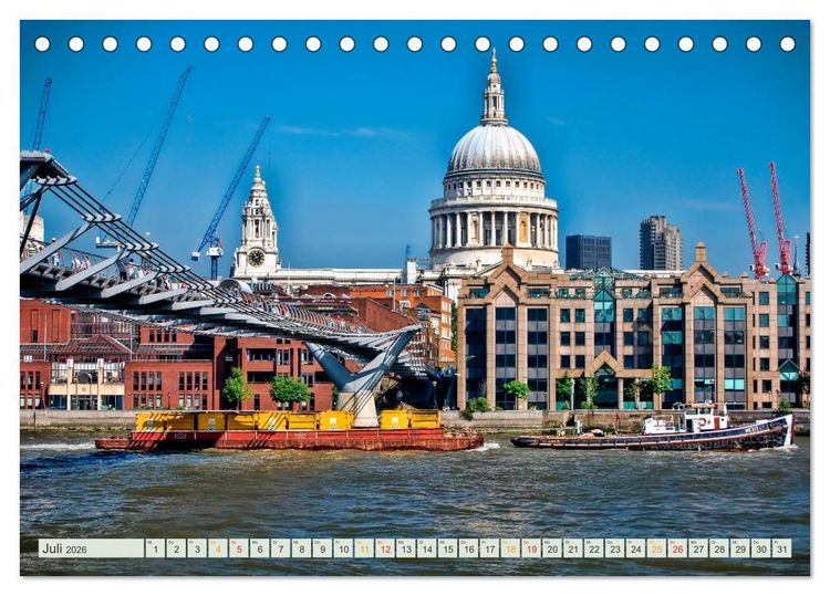 Produktbild: B&uuml;hne frei f&uuml;r London und die Themse (Tischkalender 2026 DIN A5 quer), CALVENDO Monatskalender