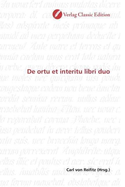Produktbild: Ortu et interitu libri duo