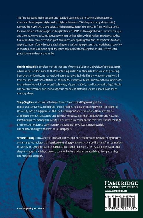 Produktbild: Thin Film Shape Memory Alloys