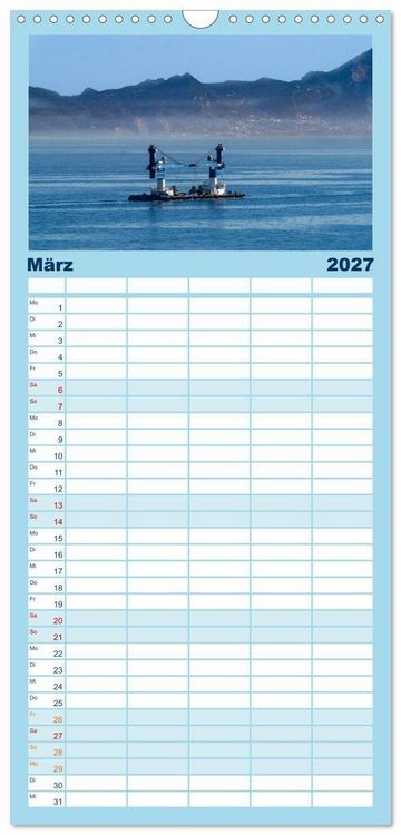 Produktbild: Familienplaner 2027 - Hochseeschiffe mit 5 Spalten (Wandkalender, 21 x 45 cm) CALVENDO