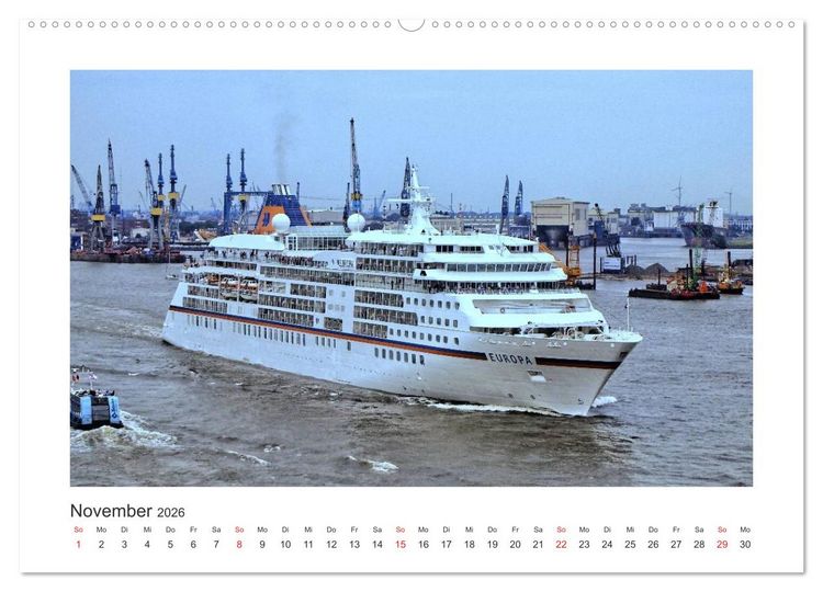 Produktbild: Kreuzfahrtschiffe Kurs Hamburg 2026 (Wandkalender 2026 DIN A2 quer), CALVENDO Monatskalender
