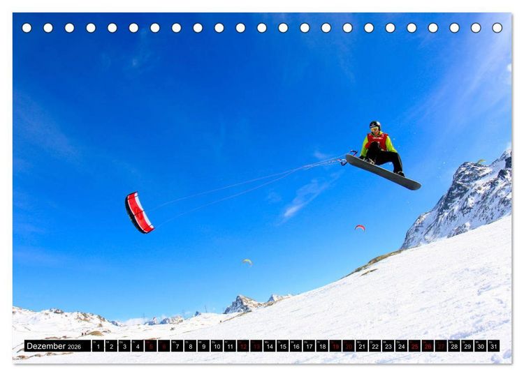 Produktbild: Snowkiting (Tischkalender 2026 DIN A5 quer), CALVENDO Monatskalender