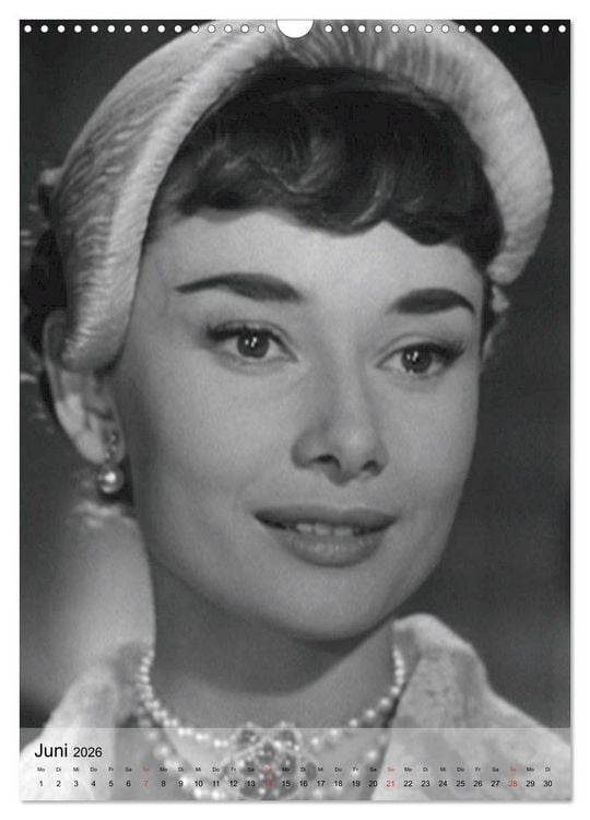 Produktbild: Hollywood-Diva - Audrey Hepburn (Wandkalender 2026 DIN A3 hoch), CALVENDO Monatskalender