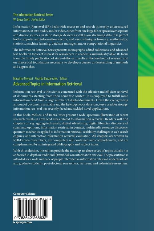 Produktbild: Advanced Topics in Information Retrieval