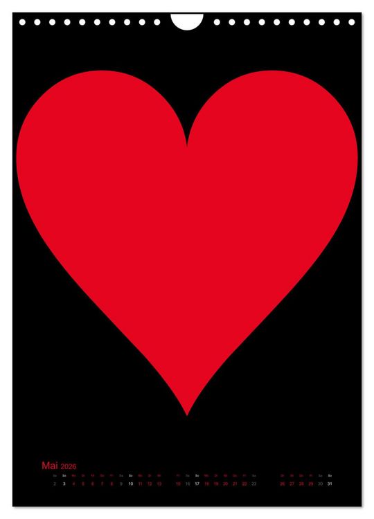 Produktbild: Foto- und Bastelkalender &bdquo;LIEBE&ldquo; in der Farbe Schwarz (Wandkalender 2026 DIN A4 hoch), CALVENDO Monatskalender