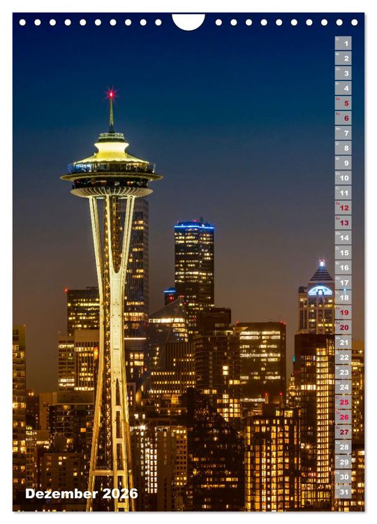 Produktbild: SEATTLE Imposante Stadt- und Naturimpressionen (Wandkalender 2026 DIN A4 hoch), CALVENDO Monatskalender