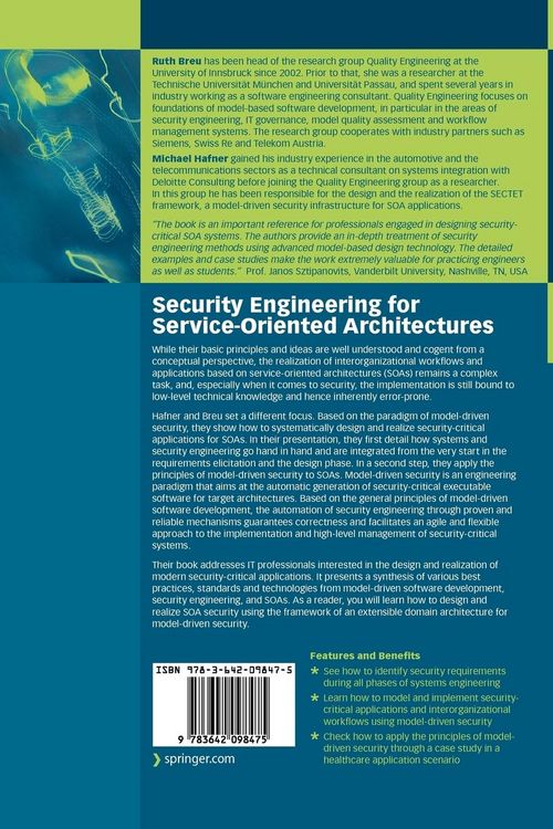 Produktbild: Security Engineering for Service-Oriented Architectures