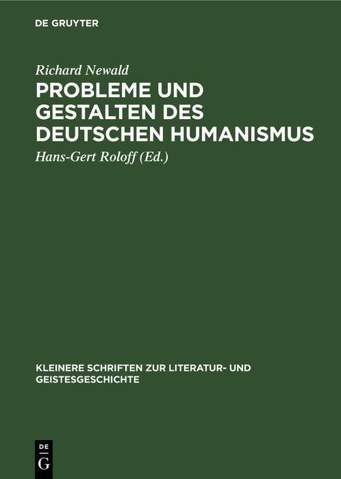 Produktbild: Probleme und Gestalten des deutschen Humanismus