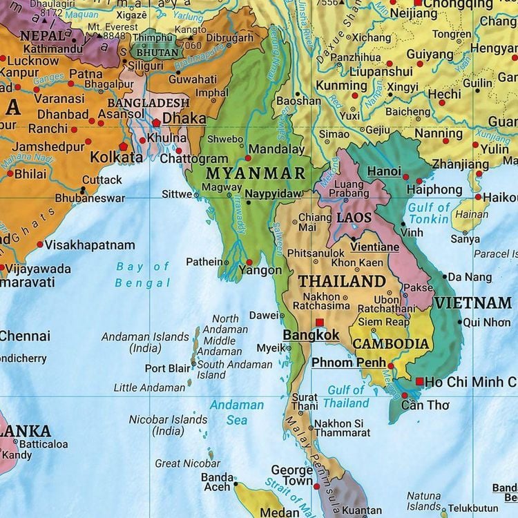 Produktbild: freytag & berndt Poster World map XXL, english 1:15 Mio.