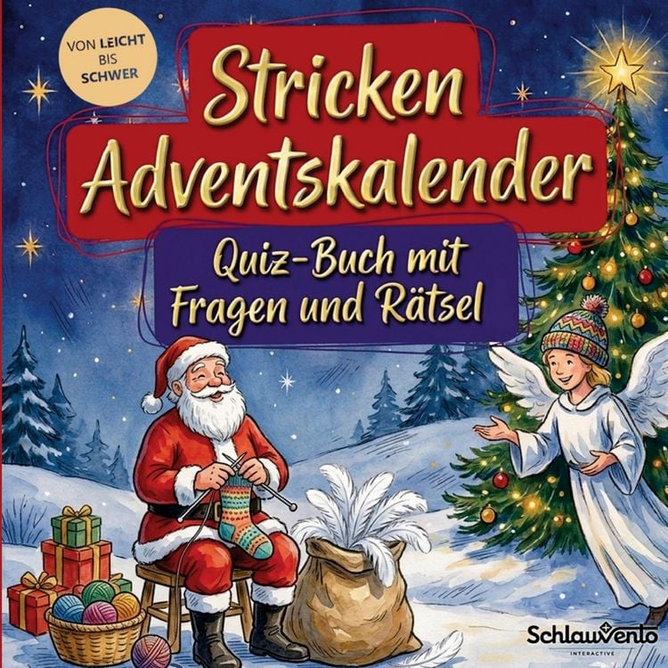 Produktbild: Stricken-Adventskalender: Quiz-Buch mit Fragen und R&auml;tsel