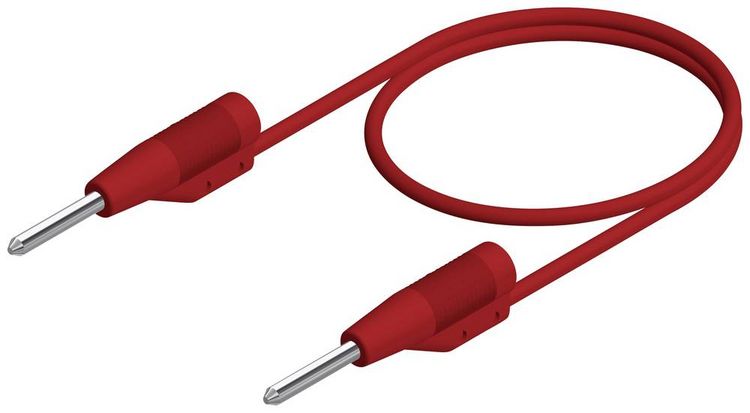 Produktbild: Hirschmann Test & Measurement MVL 2/25 rt Messleitung Stecker 2 mm Stecker 2 mm 25.00 cm Rot 1 St.