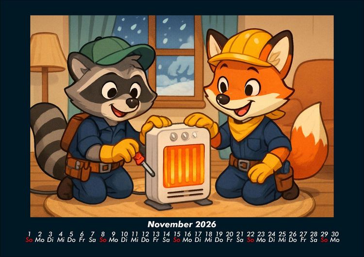 Produktbild: Rocco & Finn - Auf dem Weg zum Elektriker 2026 Fotokalender DIN A4