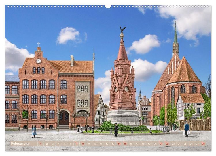 Produktbild: Altmark um 1900 - Orte zur Kaiserzeit in Farbe &ndash; kolorierte Fotografien (Wandkalender 2026 DIN A2 quer), CALVENDO Monatskalender