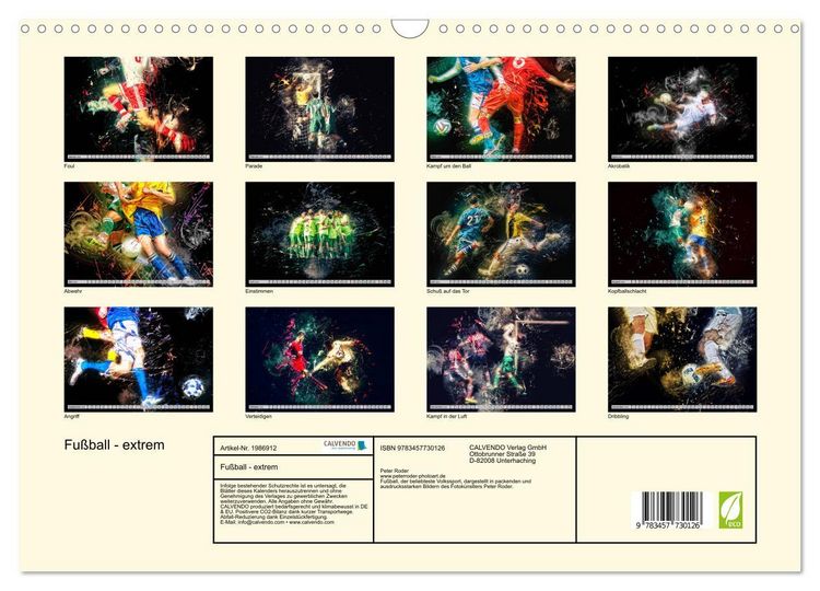 Produktbild: Fu&szlig;ball - extrem (Wandkalender 2026 DIN A3 quer), CALVENDO Monatskalender