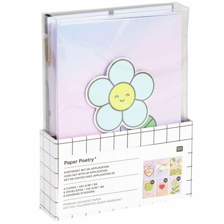 Produktbild: 3D-Kartenset Chingu , B6, 6 Karten, 6 Umschl&auml;ge