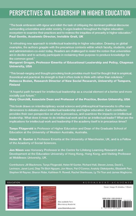 Produktbild: Intellectual Leadership, Higher Education and Precarious Times