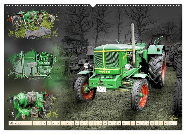 Produktbild: Oldtimer - Traktoren Parade (hochwertiger Premium Wandkalender 2026 DIN A2 quer), Kunstdruck in Hochglanz