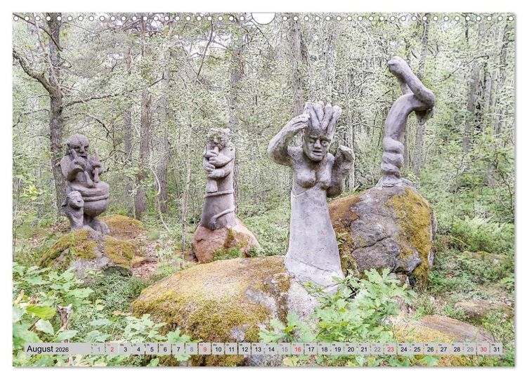 Produktbild: Die Trolle von Gamleby - Schweden - Skulpturen von Jan Pol (Wandkalender 2026 DIN A3 quer), CALVENDO Monatskalender