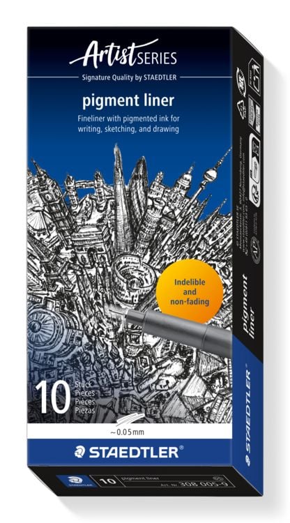 Produktbild: STAEDTLER Fineliner Lumocolor pigment liner 308 schwarz, 0,05 mm