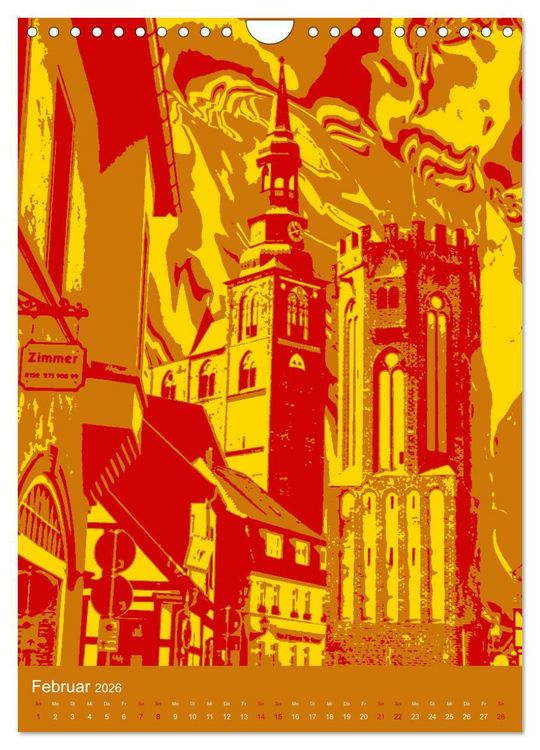 Produktbild: Die poppigen T&uuml;rme von Tangerm&uuml;nde (Wandkalender 2026 DIN A4 hoch), CALVENDO Monatskalender
