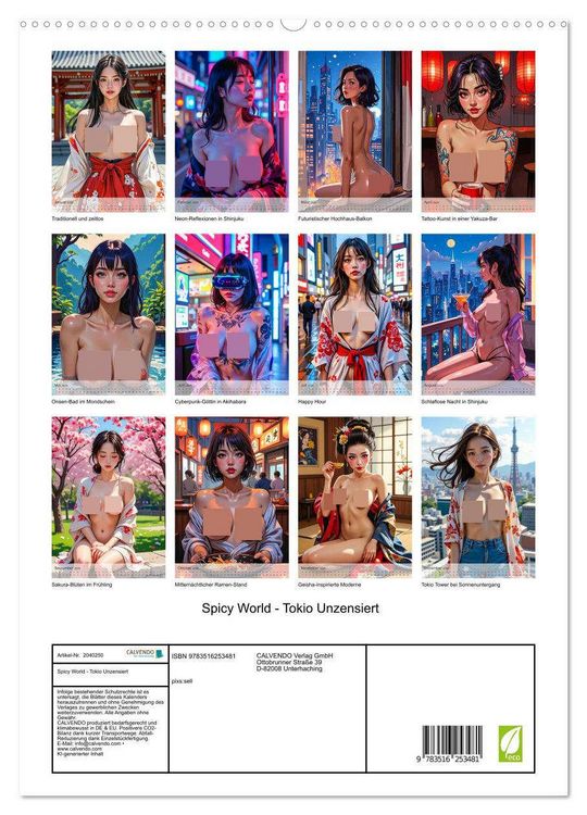 Produktbild: Spicy World - Tokio Unzensiert (hochwertiger Premium Wandkalender 2026 DIN A2 hoch), Kunstdruck in Hochglanz