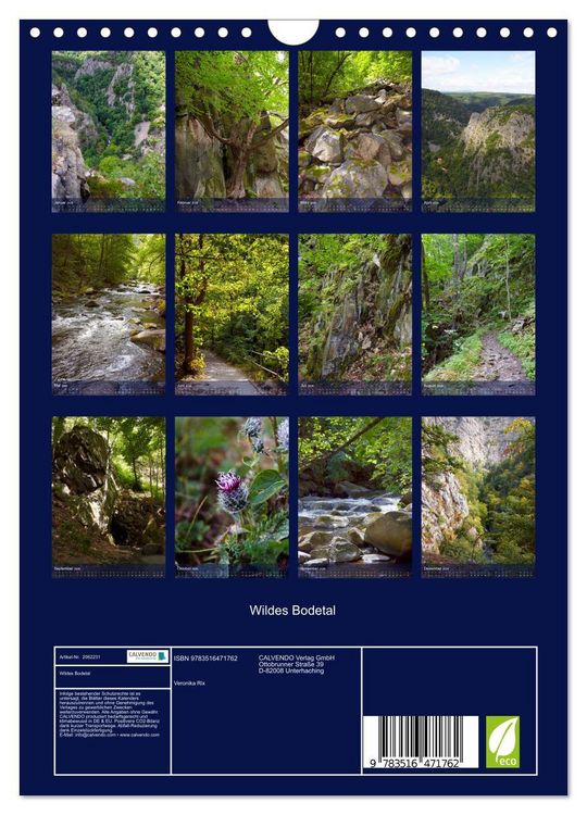 Produktbild: Wildes Bodetal (Wandkalender 2026 DIN A4 hoch), CALVENDO Monatskalender