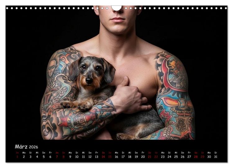 Produktbild: Coole Typen - Rauhaardackel (Wandkalender 2026 DIN A3 quer), CALVENDO Monatskalender