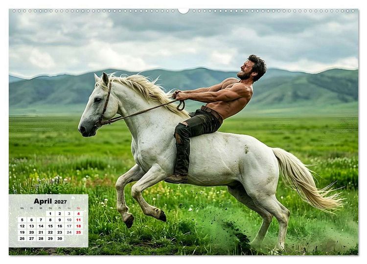 Produktbild: Echte Kerle &ndash; Wilder Westen (hochwertiger Premium Wandkalender 2027 DIN A2 quer), Kunstdruck in Hochglanz