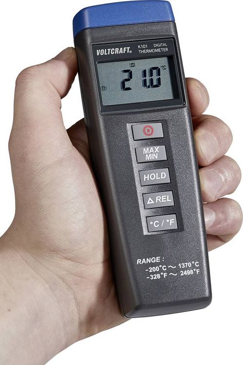 Produktbild: VOLTCRAFT K101 Temperatur-Messger&auml;t -200 - +1370&deg;C F&uuml;hler-Typ K