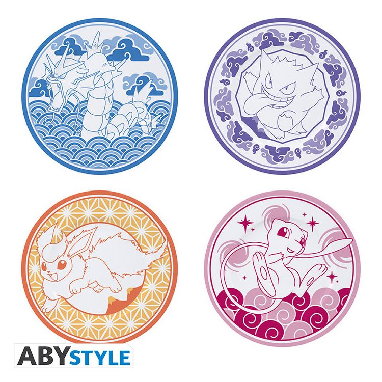 Produktbild: POKEMON Set of 4 Plates Japanese Style