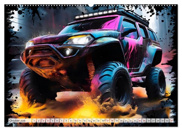 Produktbild: Coole KI-generierte OFF-ROAD-WAGEN (Wandkalender 2026 DIN A2 quer), CALVENDO Monatskalender