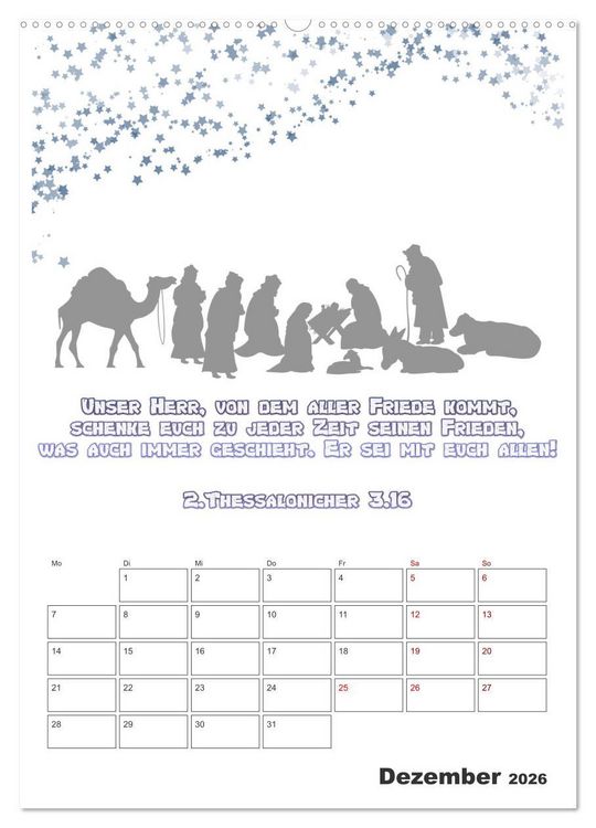 Produktbild: drei.sechzehn - Der Jesus Kalender (hochwertiger Premium Wandkalender 2026 DIN A2 hoch), Kunstdruck in Hochglanz