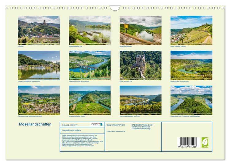 Produktbild: Mosellandschaften (Wandkalender 2026 DIN A3 quer), CALVENDO Monatskalender