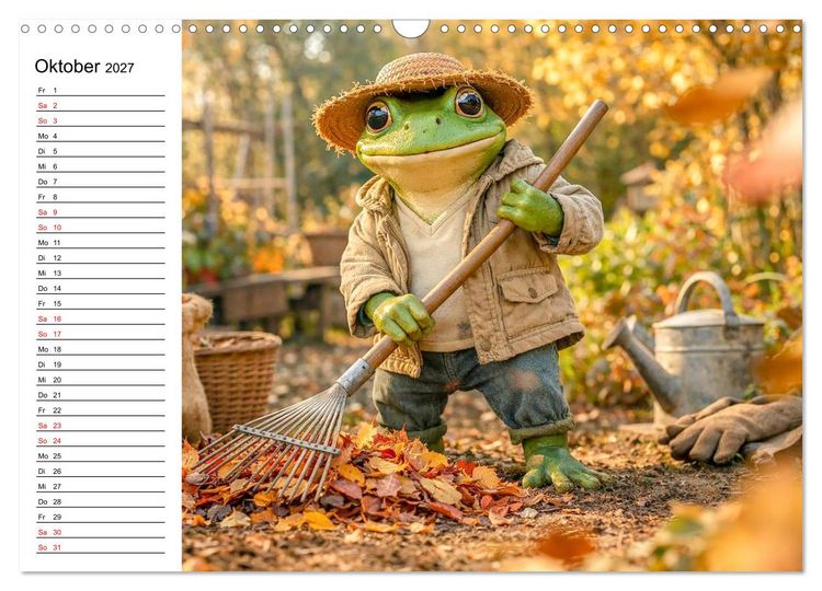 Produktbild: Frosch im Garten (Wandkalender 2027 DIN A3 quer), CALVENDO Monatskalender