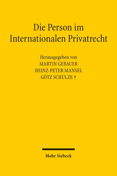 Produktbild: Die Person im Internationalen Privatrecht