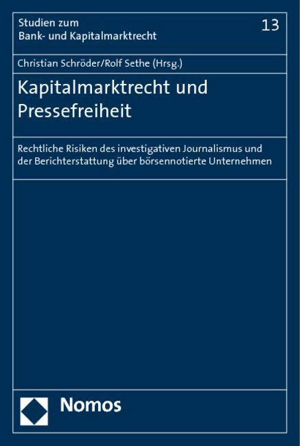 Produktbild: Kapitalmarktrecht und Pressefreiheit
