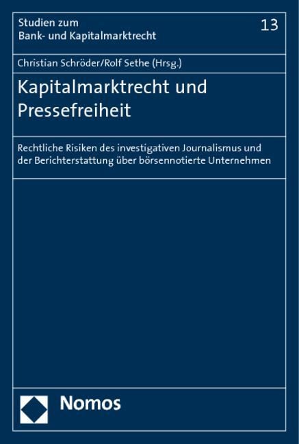Produktbild: Kapitalmarktrecht und Pressefreiheit